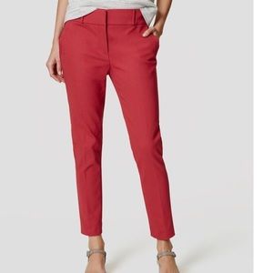 LOFT Red Cropped Ankle pants
